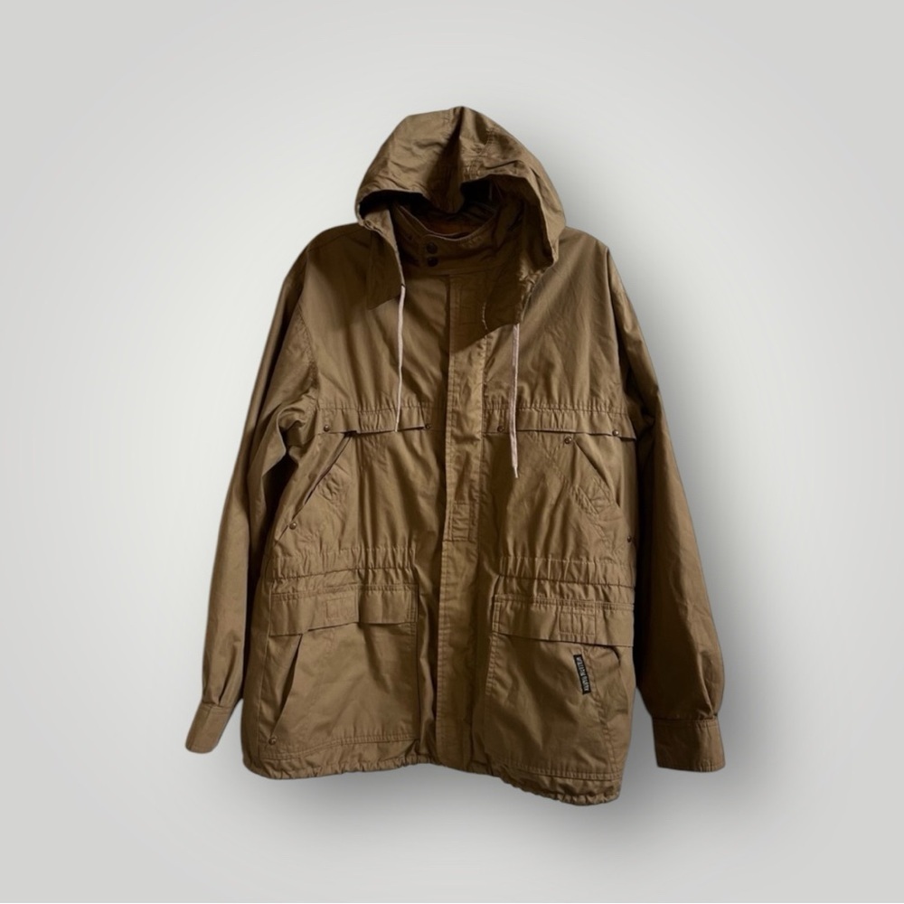 William Barry Struggle Gear brown hooded utility jacket